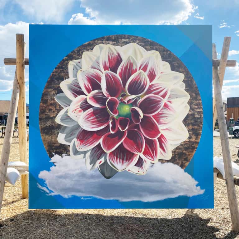 Mural painted by Jason T. Graves and Remington Robinson for the 2020 Fraser Mountain Mural Festival