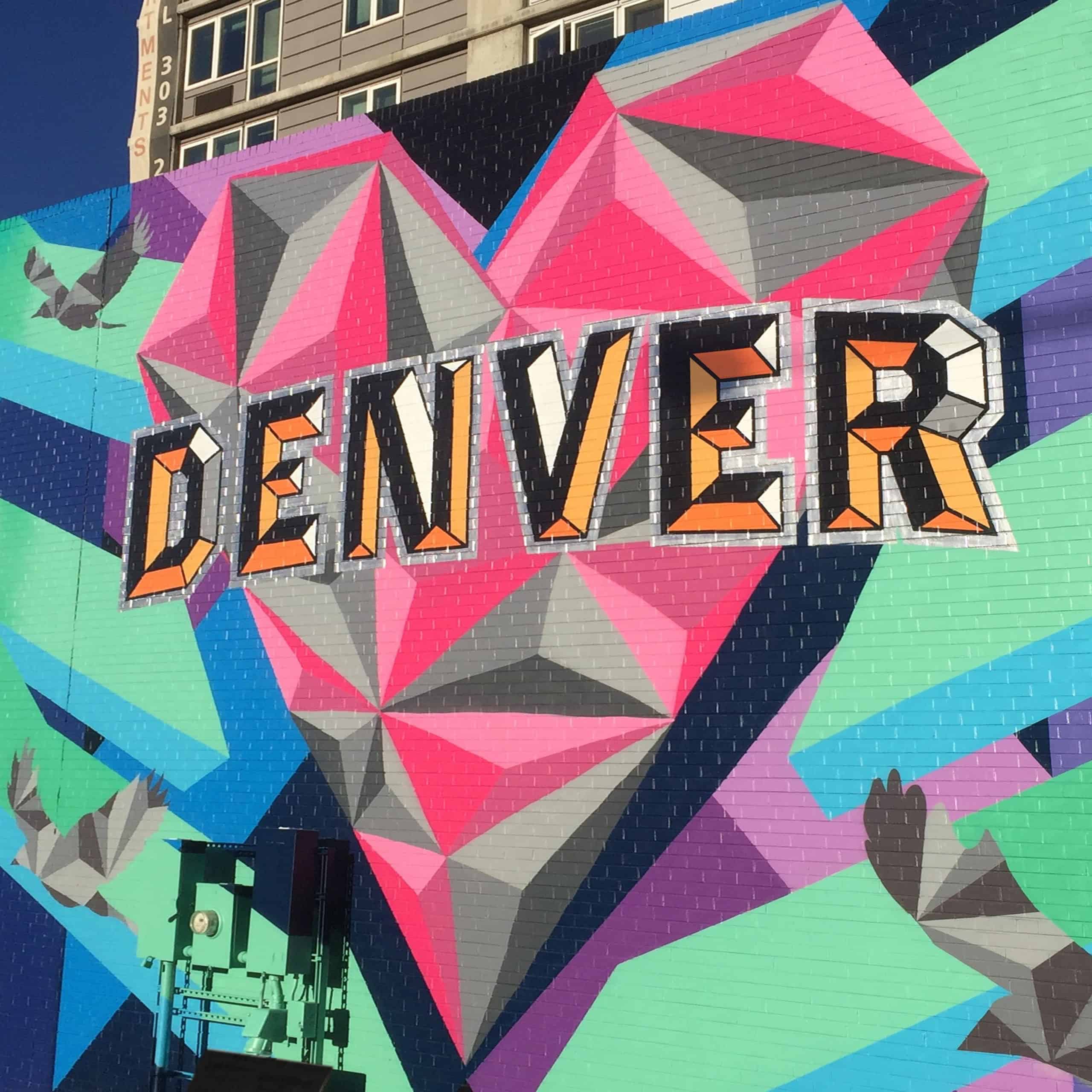 Vist Denver, Love This City Mural in the Rino Art District designed by Jason T. Graves