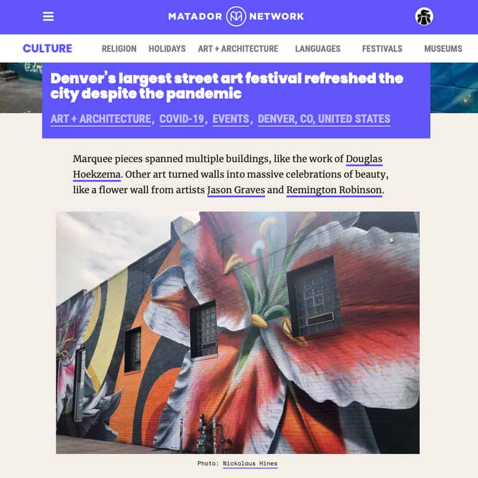 Matador Network, Denver’s largest street art festival refreshed the city despite the pandemic